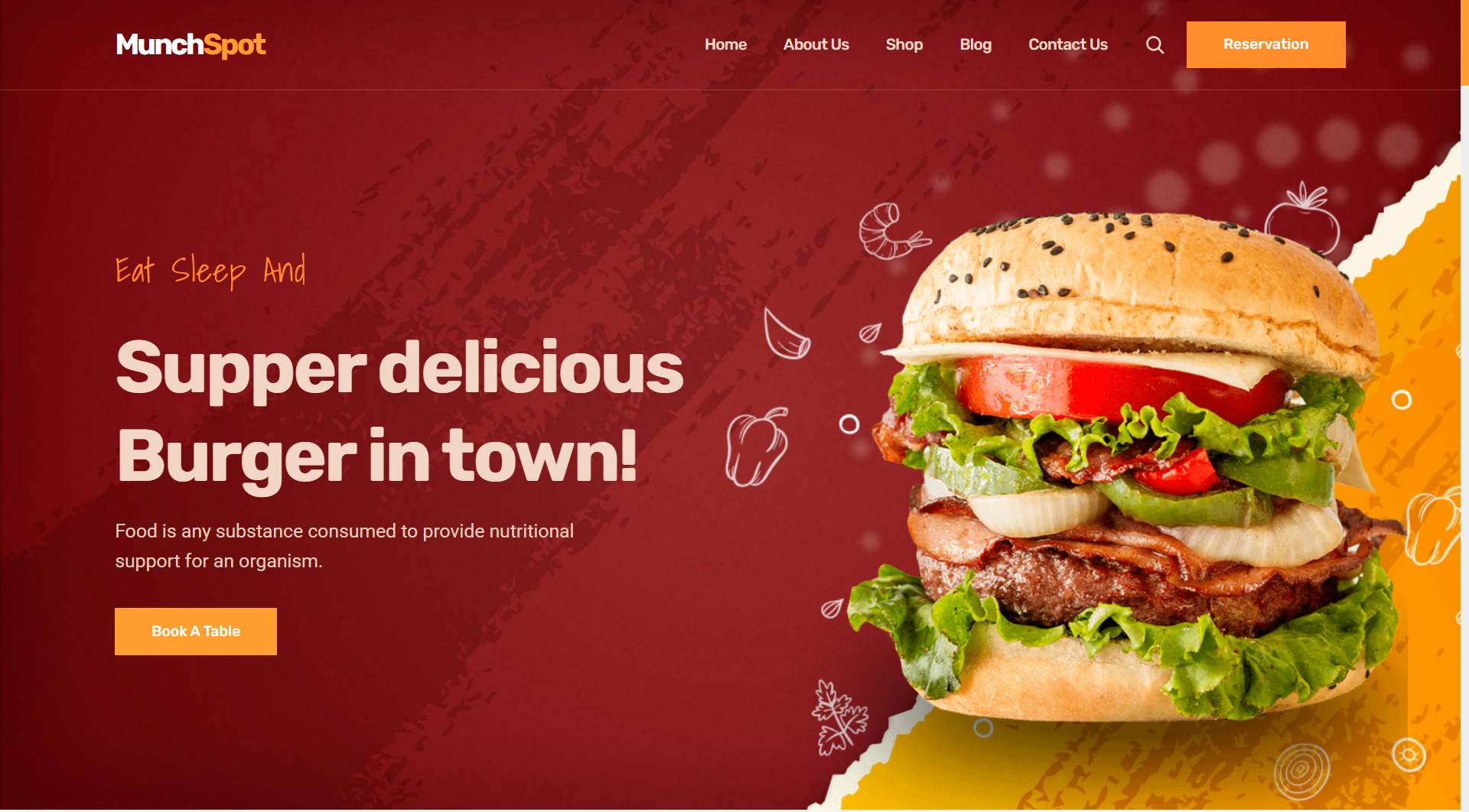 Homepage of project MunchSpot